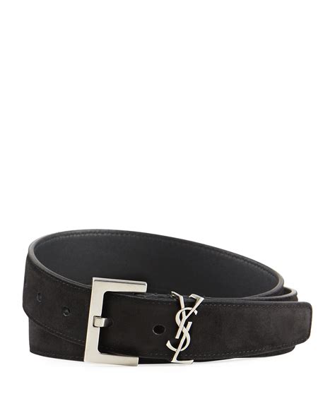 ysl mens belt for sale|saint laurent monogram suede belt.